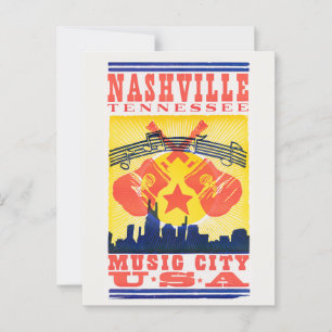 Cartão Postal Cartão-postal do Tennessee Nashville - Music City 