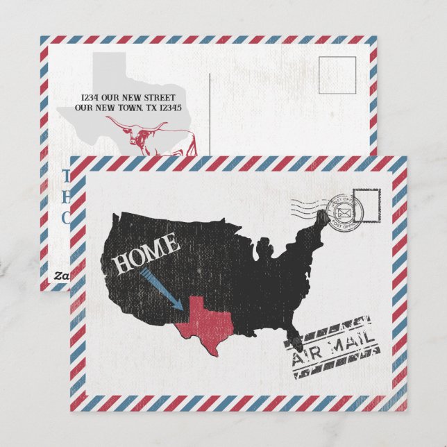 Cartão Postal Cartão-postal do Texas Home Air (Frente/Verso)