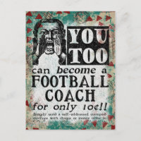 Cartão-postal do Treinador de Futebol - Retrô de V