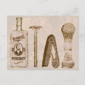 Cartão Postal Cartão-postal do Vintage Men's Saving Kit Razor