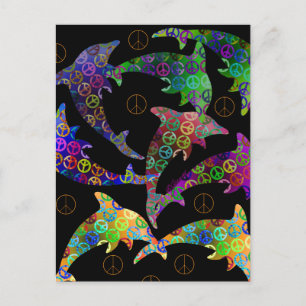 Cartão Postal Cartão-postal Dolphin Peace Pod
