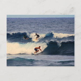 Cartão Postal Cartão-postal dos Surfistas do Havaí, Grande Ilha