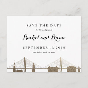 Cartão Postal Cartão-postal Dourado Charleston Carolina do Sul F