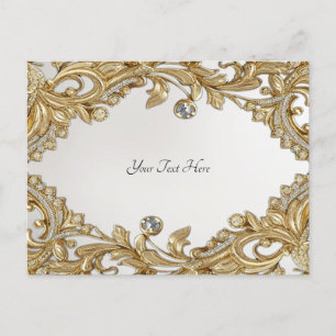 Cartão Postal Cartão-postal Dourado decorativo