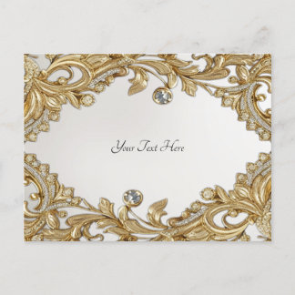Cartão Postal Cartão-postal Dourado decorativo
