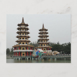 Cartão Postal Cartão-postal Dragon e Tiger Pagodas Kaohsiung Ta