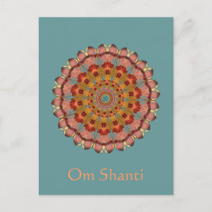 Cartão Postal Cartão-postal Dragonfly Wing Om Shanti Mandala