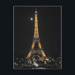 Cartão Postal Cartão-postal Eiffel com Espumação em Moonlight<br><div class="desc">Torre Eiffel espumante numa noite de lua de cheio em Paris Iluminação Eiffel © SETE- Iluminação Pierre Bideau</div>