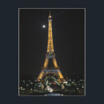 Cartão Postal Cartão-postal Eiffel com Espumação em Moonlight<br><div class="desc">Torre Eiffel espumante numa noite de lua de cheio em Paris Iluminação Eiffel © SETE- Iluminação Pierre Bideau</div>