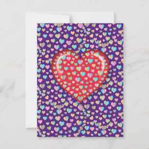 Cartão Postal Cartão-postal Elegante Editibale Simple Heart Des
