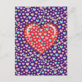 Cartão Postal Cartão-postal Elegante Editibale Simple Heart Desi