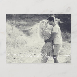 Cartão Postal Cartão-postal Elegante Obrigado | Script Branco