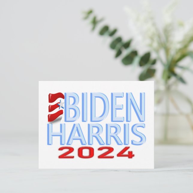 Cartão Postal Cartão-postal eleitoral Biden Harris 2024 (Em pé/Frente)