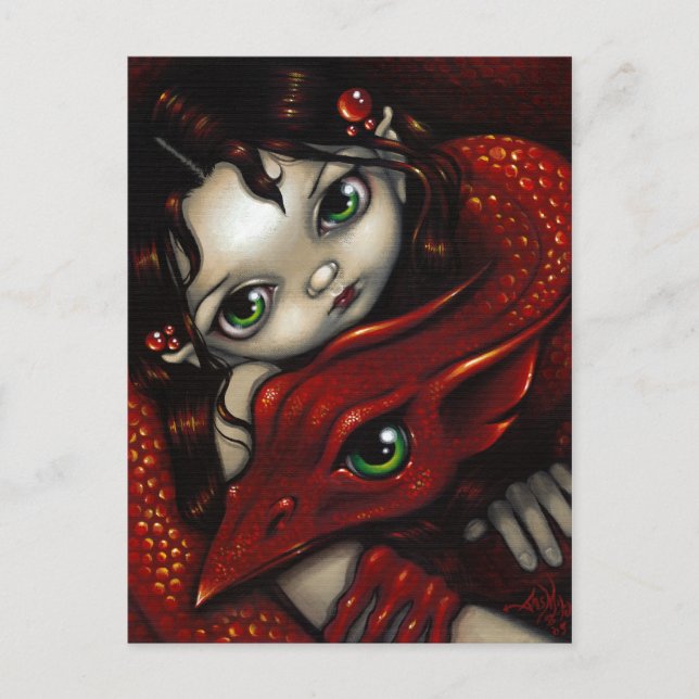 Cartão Postal Cartão-postal "Elf Maiden e o Dragão" (Frente)