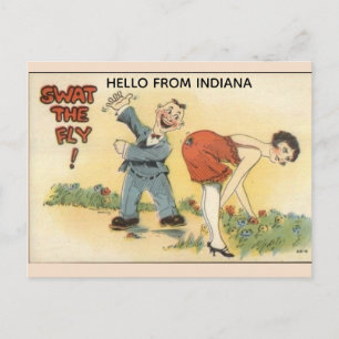 CARTÃO POSTAL CARTÃO-POSTAL ENGRAÇADO ANTIGO DE INDIANA