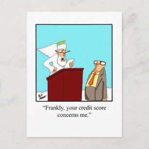 Cartão Postal Cartão-postal engraçado "Credit Score Heaven"