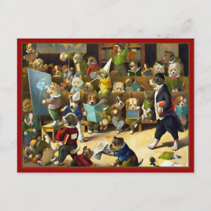 Cartão Postal Cartão-postal: "Escola do Cachorro" de Louis Wain