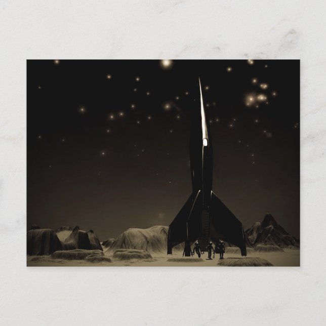 Cartão Postal Cartão-postal Espaços e Rocketship (Frente)