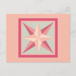 Cartão Postal Cartão-postal - Estrela biselada (rosa/cinza)