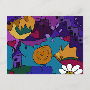 Cartão Postal Cartão-postal exclusivo de Diversão de Arte Colori