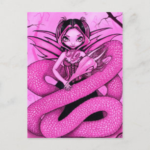 Cartão Postal Cartão-postal "Fada de Dragão Rosa"