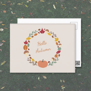 Cartão Postal Cartão-postal Fall Wreath
