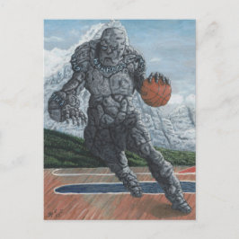 Cartão Postal Cartão-postal Fantástico Jogador de Basquete Golem