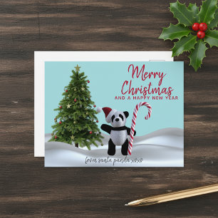 Cartão Postal Cartão-postal Feliz de Natal Panda