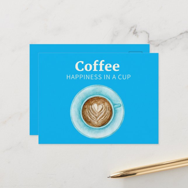 Cartão Postal Cartão-postal Feliz do Café (Frente/Verso In Situ)