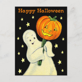 Cartão Postal Cartão-postal Feliz Halloween Vintage Ghost e Pump