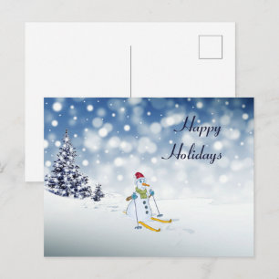 Cartão Postal Cartão-postal Feriado Snowman