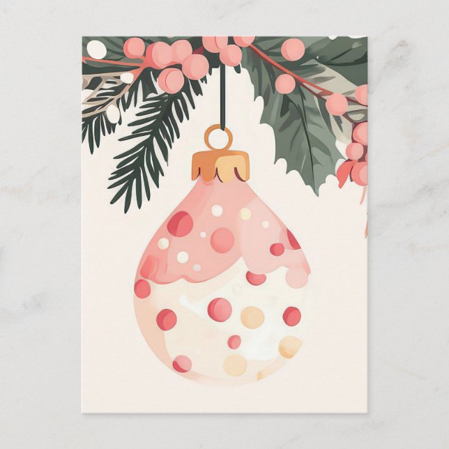 Cartão Postal Cartão-postal Festivo e elegante para o Natal (Frente)