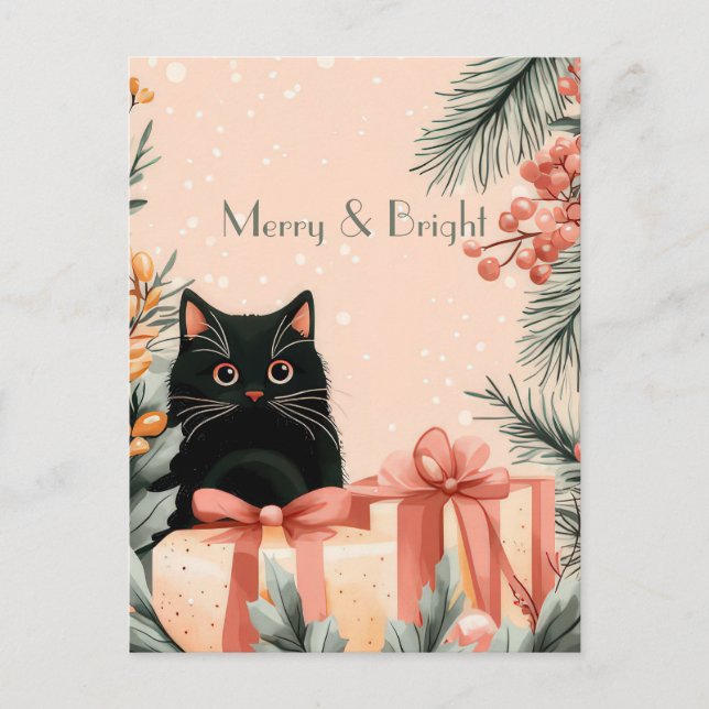 Cartão Postal Cartão-postal Festivo e elegante para o Natal (Frente)