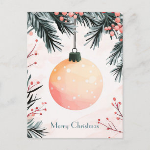 Cartão Postal Cartão-postal Festivo e elegante para o Natal