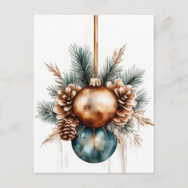 Cartão Postal Cartão-postal Festivo e elegante para o Natal (Frente)