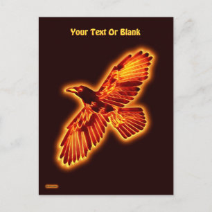 Cartão Postal Cartão-postal Fire Raven