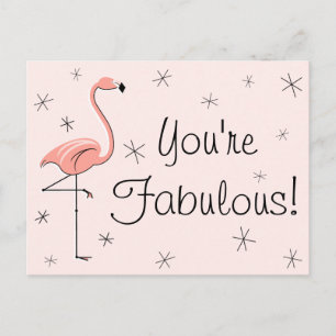 Cartão Postal Cartão-postal Flamingo Pink "Você é Fabuloso!"