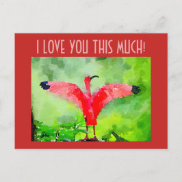 Cartão Postal Cartão-postal - Flamingo Rosa - Eu te amo tanto as