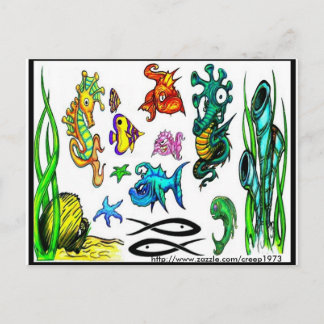 Cartão Postal Cartão-postal Flash de tatuagem