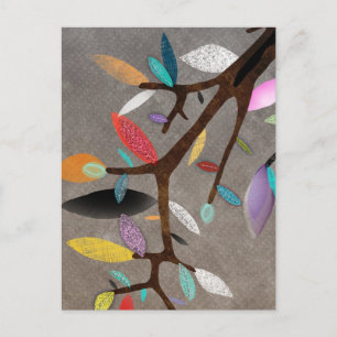 Cartão Postal Cartão-postal Floral Colorido de Branch