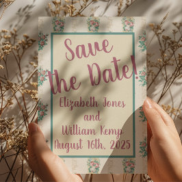 Cartão Postal Cartão-postal floral de 1940, salvo-a-data