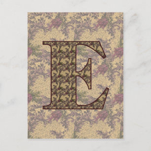 Cartão Postal Cartão-postal Floral Elegante E Monograma Inicial