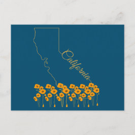 Cartão Postal Cartão-postal Floral Poppy State Ouro California