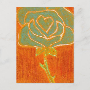Cartão Postal Cartão-postal Floral "Rosa Heart nº 4"