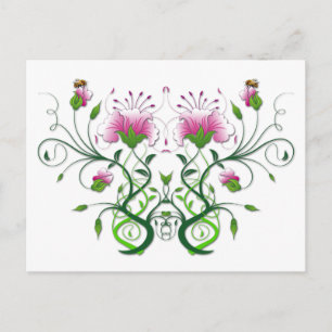 Cartão Postal Cartão-postal Floral: Simetria Flor