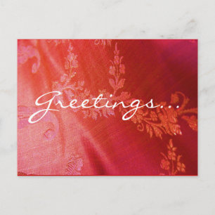 Cartão Postal Cartão-postal Floral Vermelho - Personalizável