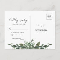 Cartão-postal Foliage Leaf RSVP
