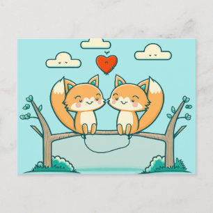 Cartão Postal Cartão-postal Fox Love