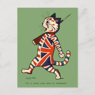 Cartão Postal Cartão-postal: Gato Patriótico