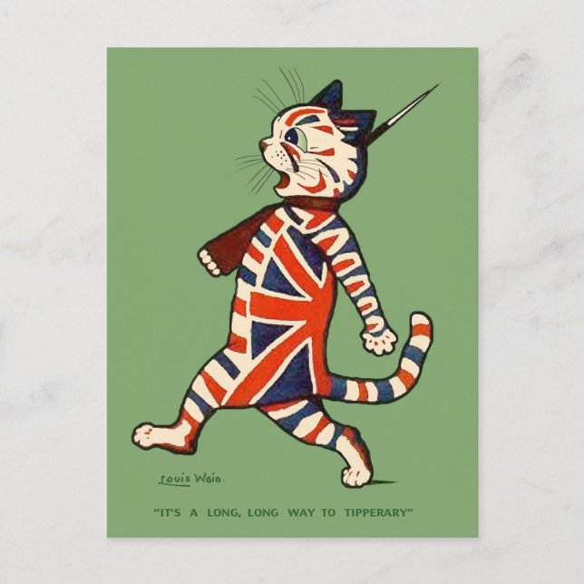 Cartão Postal Cartão-postal: Gato Patriótico (Frente)